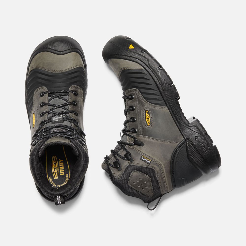 Botte de Travail Keen Homme Noir | Portland 6\" Waterproof (Carbon-Fiber Toe) | VHNZR-0936